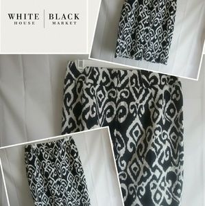 White House Black Market Skirt Black & White Sz 8